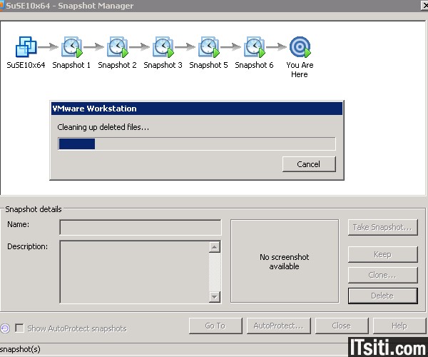 Delete a VMware Workstation 7 Snapshot